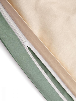 Пододеяльник 200x220см DE'NASTIA 2сторонний молочный/зеленый 100%хб сатин C010825 000000000001204351