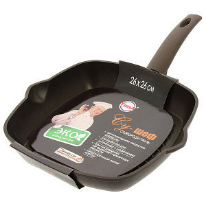 Сковорода-ГРИЛЬ 26х26см TIMA СУ-Шеф алюминий 000000000001161020