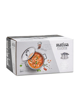Кастрюля с крышкой 2,5л MATISSA черный нержавеющая сталь/силикон/стекло 000000000001227367