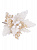 Новогоднее ёлочное украшение Бело-бежевый цветок из полиэстера с креплением на клипсе из черного металла / 33х33х16,5см арт.80489 000000000001191224