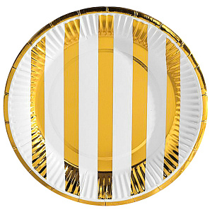 Набор тарелок одноразовых 10шт 23,5см Золото/Серебро бумага 000000000001210175