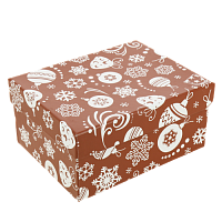 Коробка подарочная 190x150x90мм РУТАУПАК Елочные игрушки прямоугольная 000000000001208356