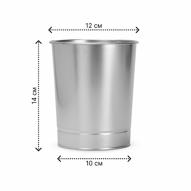 Кашпо металлическое 14см серебро 000000000001222196