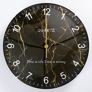 Часы настенные D30см Marbre круглые пластик 000000000001209210