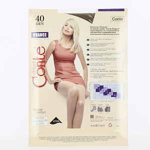 Колготки женские 40ден р2 CONTE Nuance Bronze 88%полиамид 12%эластан 000000000001031299