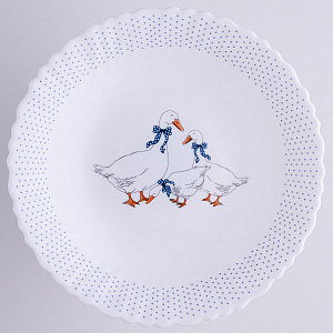 Набор столовой посуды 18 предметов FARFORELLE Гуси стеклокерамика 000000000001211305