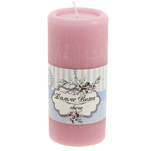 Свеча пеньковая 150х70мм Дольче Вита розовая 000000000001209290