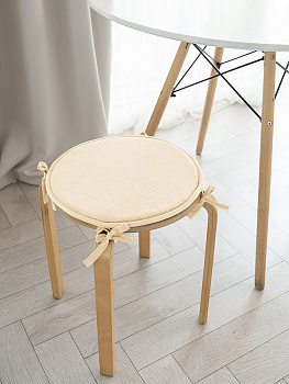 Подушка на стул 35см DE'NASTIA мемори круглая молочный полиэстер 000000000001219890