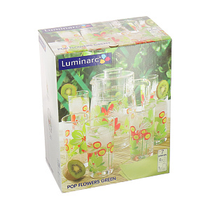 Питьевой набор Pop Flowers Green Luminarc, 7 предметов 000000000001134752