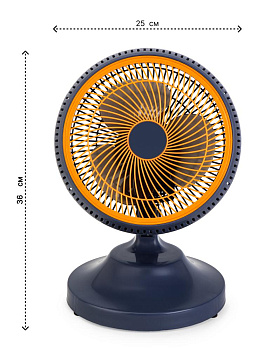 Вентилятор настольный 36х25см 220В 35Вт 2скорости режим поворота регулировка наклона синий пластик 000000000001227270
