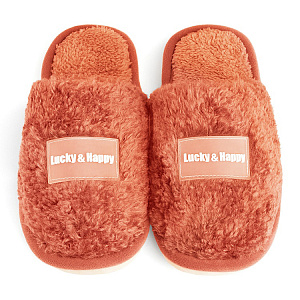 Туфли домашние-тапки р.36-37 LUCKY оранжевый шерпа полиэстер 000000000001220273