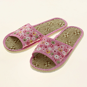 Обувь дом.ж(тапочки)LUCKY принт цветы пэ 000000000001182633