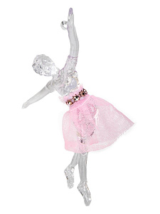 Декоративное украшение Балерина на елку 15см сетка/пластик 000000000001228115