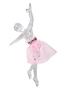 Декоративное украшение Балерина на елку 15см сетка/пластик 000000000001228115