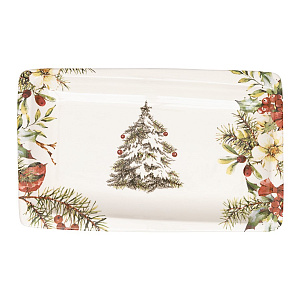 Блюдо сервировочное 30х18см LUCKY Новый год прямоугольное (большое) керамика 000000000001208751