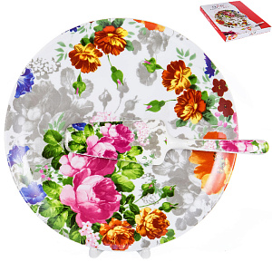 Набор для торта 2 предмета (блюдо 27см/лопатка) OLAFF Цветение фарфор 000000000001195470