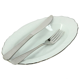 Овальное блюдо Отводка Платина Люкс Хауз, 24 см 000000000001002867