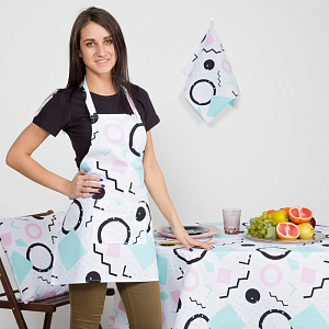 Фартук Этель "Квадраты" 65х60см, репс, пл.130г/м2, 100% хлопок 4126969 000000000001200093