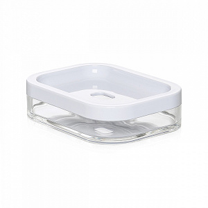 Мыльница 12х9см DE'NASTIA STABLE W белый пластик/акрил 000000000001224733