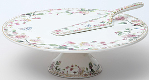 Тортовница на ножке 31см BALSFORD Стефания с лопаткой подарочная упаковка фарфор 000000000001203933