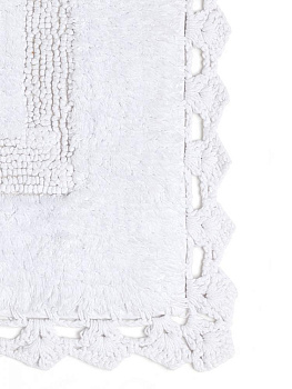 Коврик для ванной 60x100см DE'NASTIA кружево белый хлопок 000000000001207084