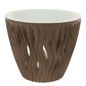 Кашпо со вставкой Вдохновение 2,25л цвет Мокко артикул КШ-5410 пластик 000000000001194618