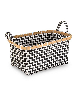 Корзина для хранения  плетенка прямоугольная 35х24х18см черно-белый пластик_ST 000000000001228739