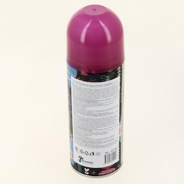 Синтетический серпантин Розовый в спрее для новогоднего декорирования 5,2х17х5,2см 82798 000000000001201839