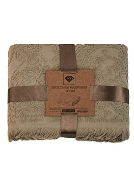 Простыня махровая 150х180см LUCKY Пейсли таупе хлопок 100% 000000000001224661