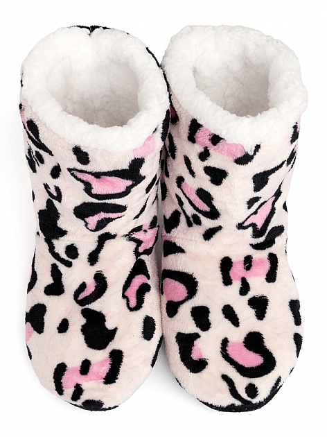 Туфли домашние-тапки р.35-37 LUCKY Угги Леопард розовый полиэстер 000000000001187779