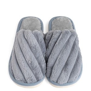 Туфли домашние-тапки р.40-41 LUCKY Мороженое серый искусственный мех полиэстер 000000000001214548