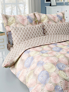 Комплект постельного белья евро DE'NASTIA Мечта 50х70см-2шт+70х70см-2шт сатин 100%Хлопок Индия C010720 000000000001188198