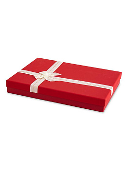 Коробка подарочная 31х24х4,5см БАНТ красный картон 000000000001229174