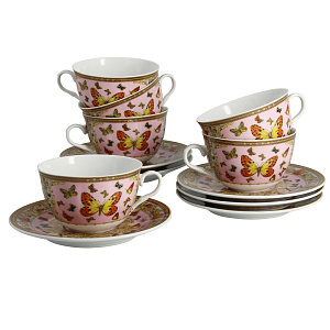 Чайный набор Бабочки на розовом Matissa, 12 предметов 000000000001126464