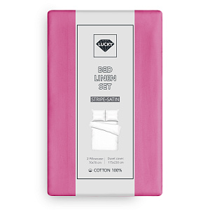 Комплект постельного белья 2сп 70х70см-2шт LUCKY фуксия страйп-сатин хлопок 000000000001218155