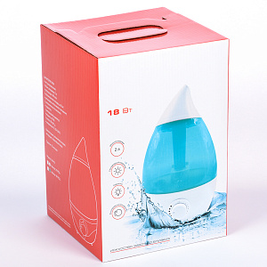 Увлажнитель воздуха 2л LuazON HOME LHU-04 ультразвуковой 18Вт бело-зеленый пластик 2919726 000000000001205752