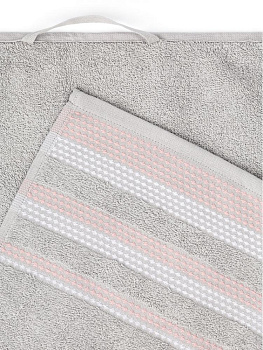 Набор махровых полотенец 2 шт 70x140см LUCKY серый/белый хлопок 100% 000000000001216095