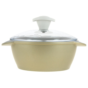 Кастрюля 1,5л НЕВА МЕТАЛЛ ПОСУДА Жемчужина стеклянная крышка литой алюминий 000000000001132644