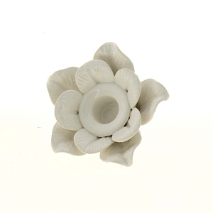 Подсвечник декоративный белый из фарфора без свечи / 11,5x11,5x3,5см арт.76825 000000000001171517