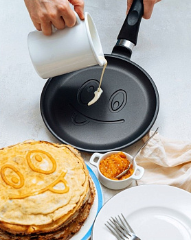 Сковорода блинная 22см НЕВА МЕТАЛЛ ПОСУДА Веселая литой алюминий 000000000001097163