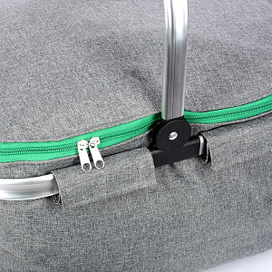 Термосумка 30л 48х27х24см складная с алюминиевым каркасом 1 ручка серый 000000000001212125