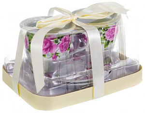 Набор чайный 4 предмета (чашка 250мл-2шт/блюдце-2шт) OLAFF РАССВЕТ подарочная упаковка фарфор 000000000001193909