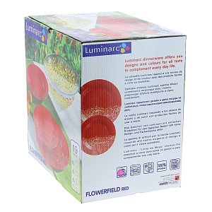 Столовый набор Flowerfield Red Luminarc, 19 предметов 000000000001060749