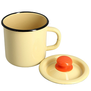 Кружка 1л СИБИРСКИЕ ТОВАРЫ с крышкой палевый эмалированная сталь 000000000001152167