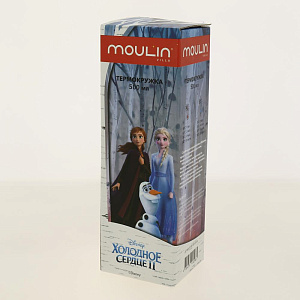 Термокружка 500мл MOULIN VILLA Холодное сердце Эльза и Анна нержавеющая сталь 000000000001195835