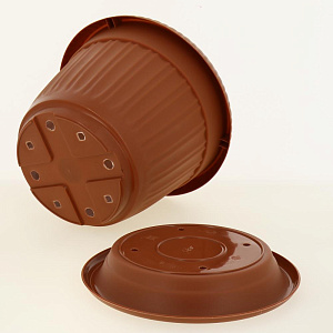 Горшок для цветов Таити D 230 mm с подставкой №5 терракотовый 4л ING41023FТР 000000000001194540