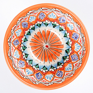 Пиала (коса) 19см RISHTON KULOLCHILIC рисунок мехроб оранжевый керамика 000000000001207896