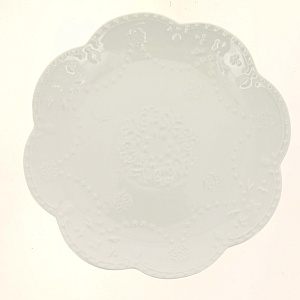 Тарелка 25см ф.кругБабочка белаяHD-011W 000000000001181059