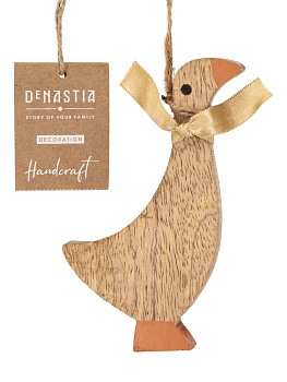 Декоративное украшение 10x2,5x14см DE'NASTIA Гусь серый дерево манго 000000000001229656