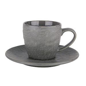 Набор чайный 12 предметов (чашка 220мл-6шт/блюдце-6шт) Pietra black подарочная упаковка керамика 000000000001218526